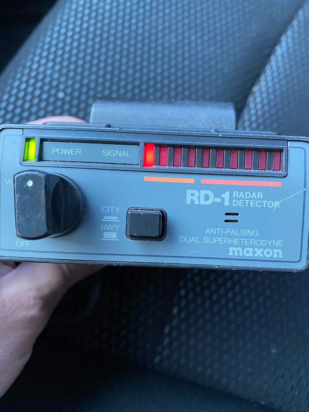 Vintage Maxon RD-1 Radar Detector Dual Superheterodyne Anti-Falsing w/ Cord